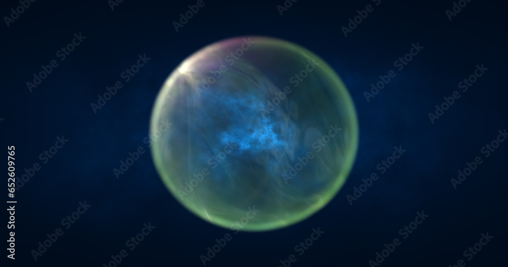 Abstract green energy sphere round glowing magical digital futuristic space background