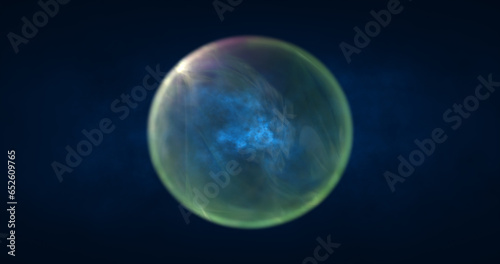 Abstract green energy sphere round glowing magical digital futuristic space background