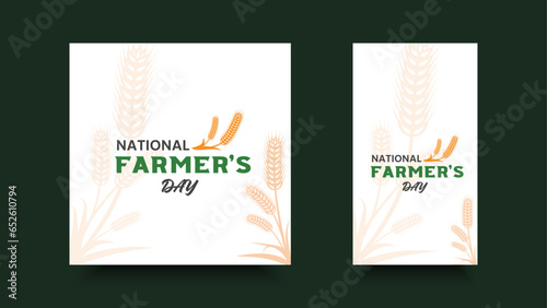National Farmer's Day. text and illustration design for greetings, backgrounds, banners, posters.