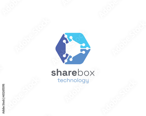 Creative colorful share box logo