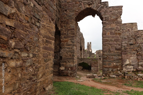 Ruins of the famous Golkonda Fort in Hyderbad of Telangana in India photo