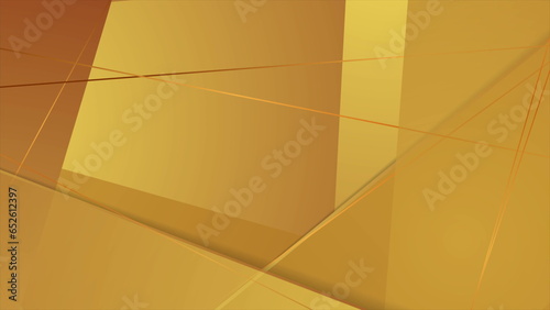 Shiny golden lines and stripes abstract geometric background