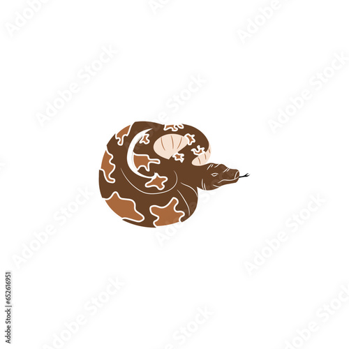 Snake logo vector illustration flat design 