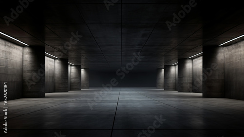Modern Retro Oval Sci Fi Futuristic Warehouse Tunnel
