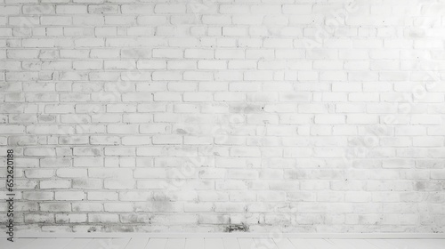Clean white brick wall background with ample copy space 