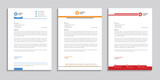 Corporate Creative Professional Modern & clean company business letterhead design bundle and letterhead template design set with yellow, red, and blue colors to use for any business.