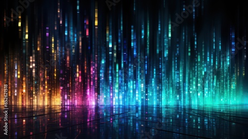 Abstract Colorful Binary Code Background