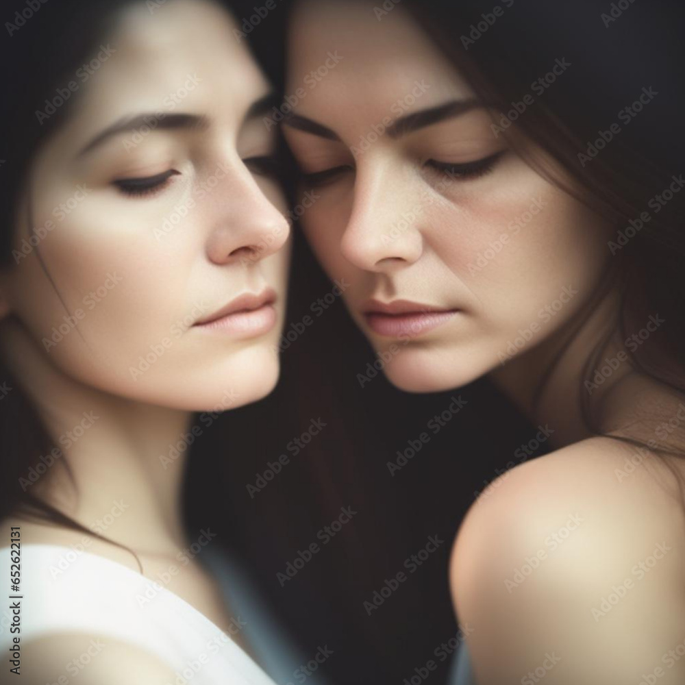 Romantic same gender female relationship part of the LGBT community.  Generative AI