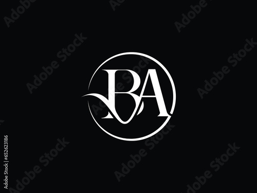 Creative BA, AB , initial monogram elegant vector logo template