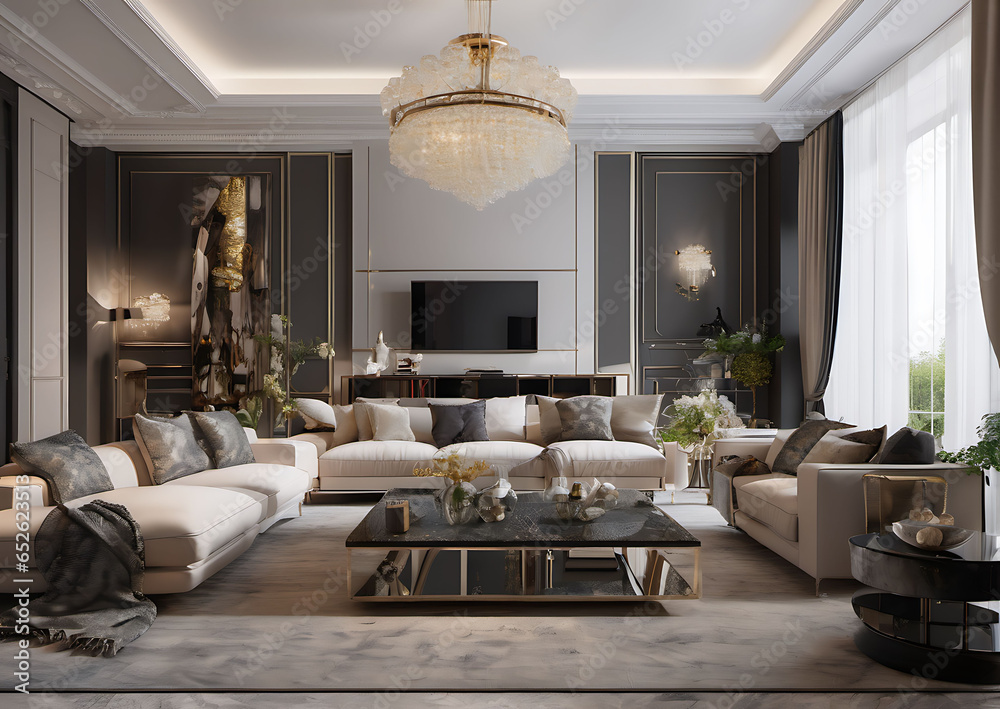 Luxury modern living room with elegant decor Luxury modern living room with elegant decor