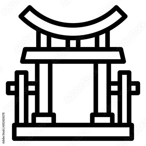 Vector Design Torii Gate Icon Style