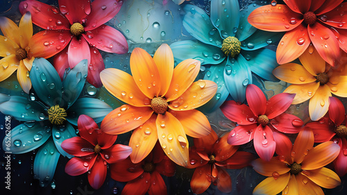 Colorful Flowers With Watercolor Style