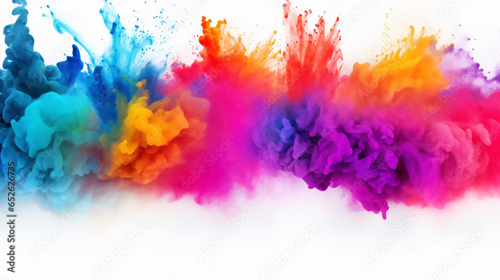Colorful Powder Burst Rainbow Holi Paint