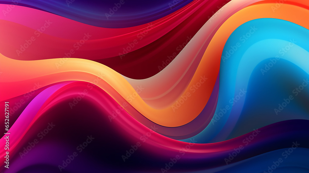 Fototapeta premium Vibrant Colorful Fluid Abstract 3D Gradient Blend