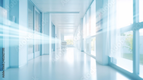 Futuristic Abstract Blur Luxury Hospital Corridor Blur Clinic