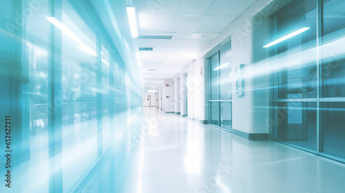 Abstract Blur Beautiful Corridor Hospital and Clinic Interior © BornHappy