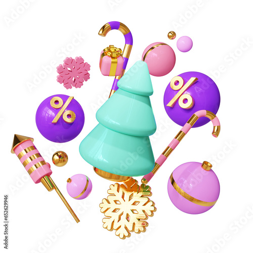 Christmas holiday toys gifts ball Santa snow box gift tree bell 2024