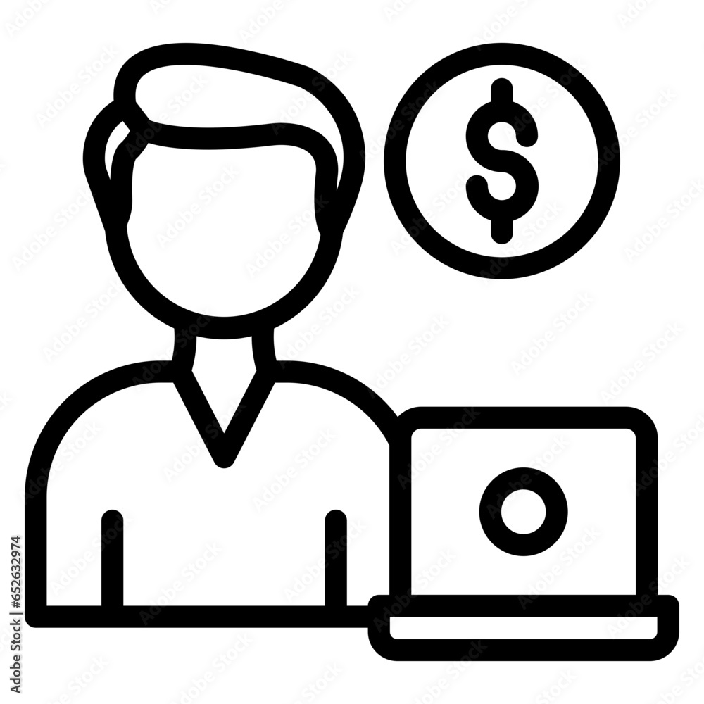 Vector Design Freelancer Male Icon Style Vector Design Freelancer Male Icon Style