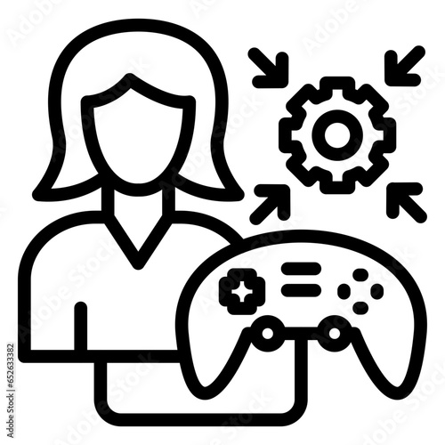 Vector Design Game Modder Female Icon Style