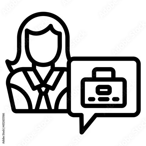 Vector Design Job Seeker Female Icon Style