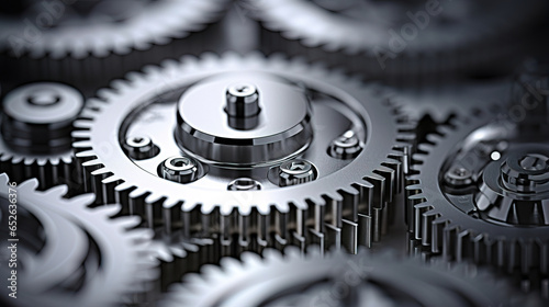 close up of mechanism, gears and wheels, technic, background