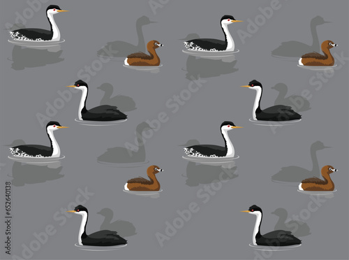 Bird US Grebe Set Cartoon Seamless Wallpaper Background