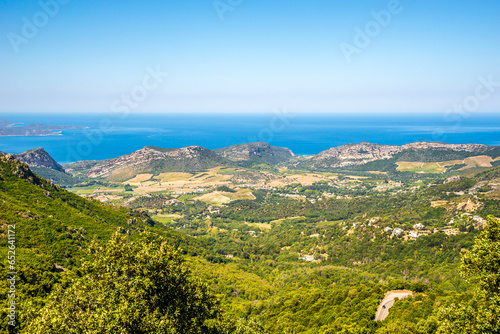 View to the Countryside of Upper Corsica (Haute Corse) from Teghime pass, France photo