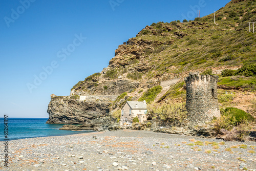 View at the Genoese tower of Negro in Marine de Negru - Corsica - France photo