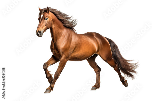 a beautiful running horse full body on a white background studio shot © JetHuynh