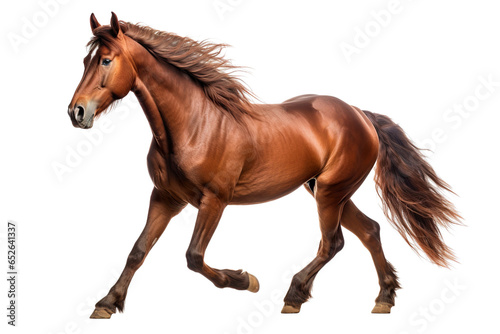a beautiful running horse full body on a white background studio shot