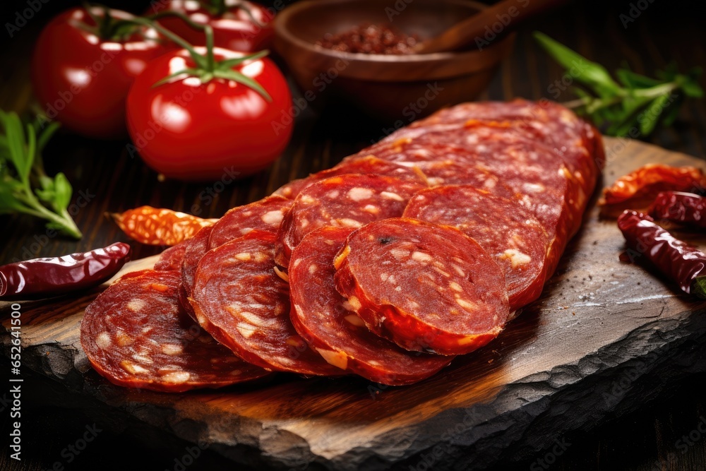 Fresh spicy Spanish chorizo sausage. Fresh spicy Spanish chorizo sausage.