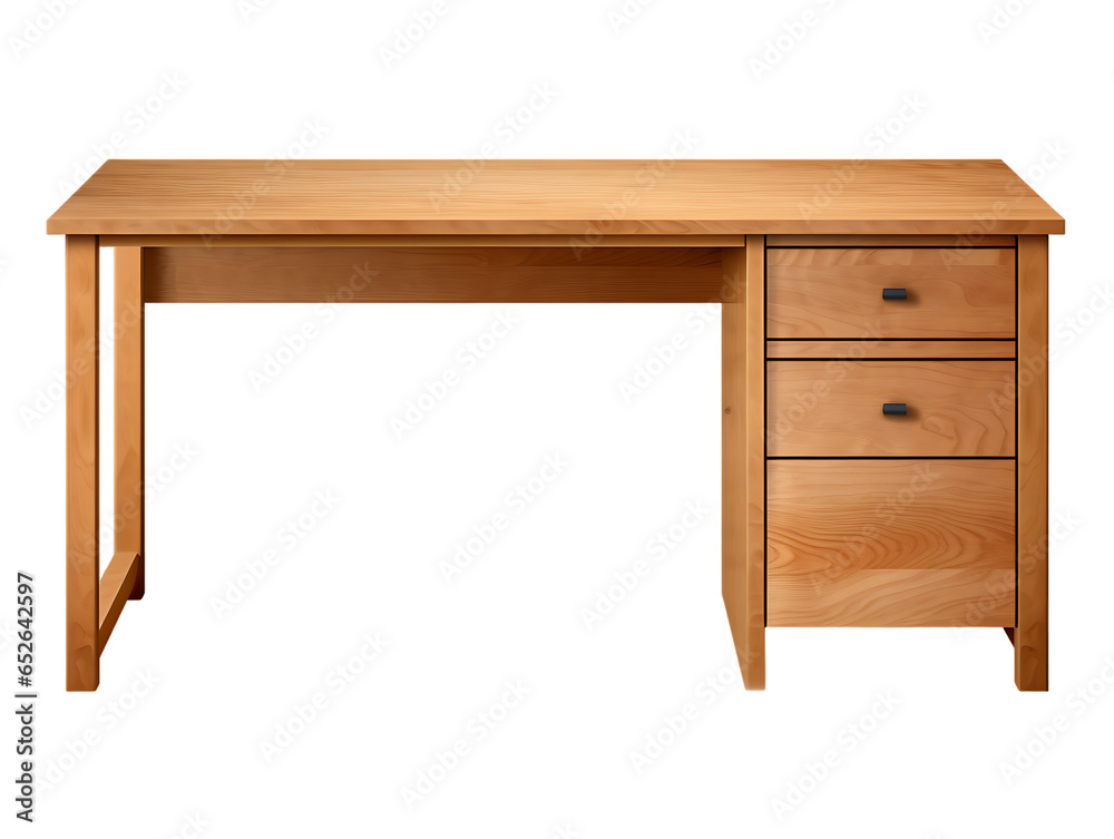Wooden desk with drawer isolated on transparent background Wooden desk with drawer isolated on transparent background