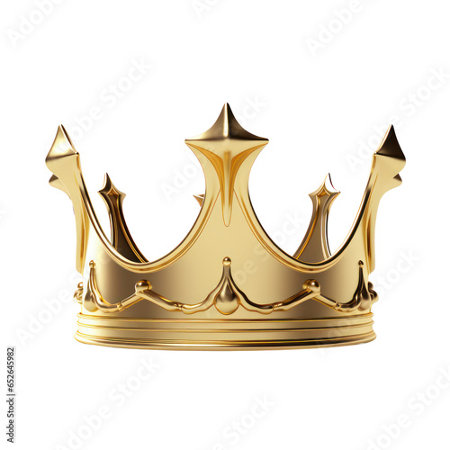 Golden crown isolated on transparent background,Transparency 
