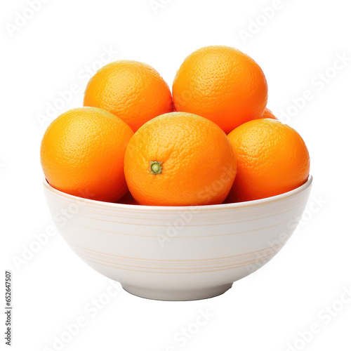 Bowl of oranges isolated on transparent background Transparency