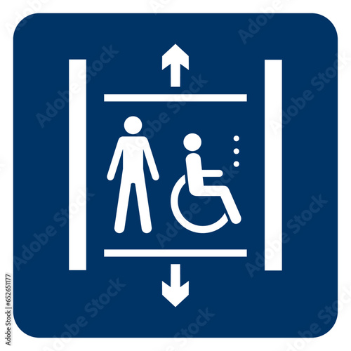 Vector graphic of sign indicating accessible elevator or lift 