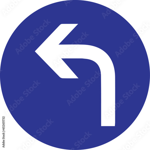 Turn left road symbol vector art