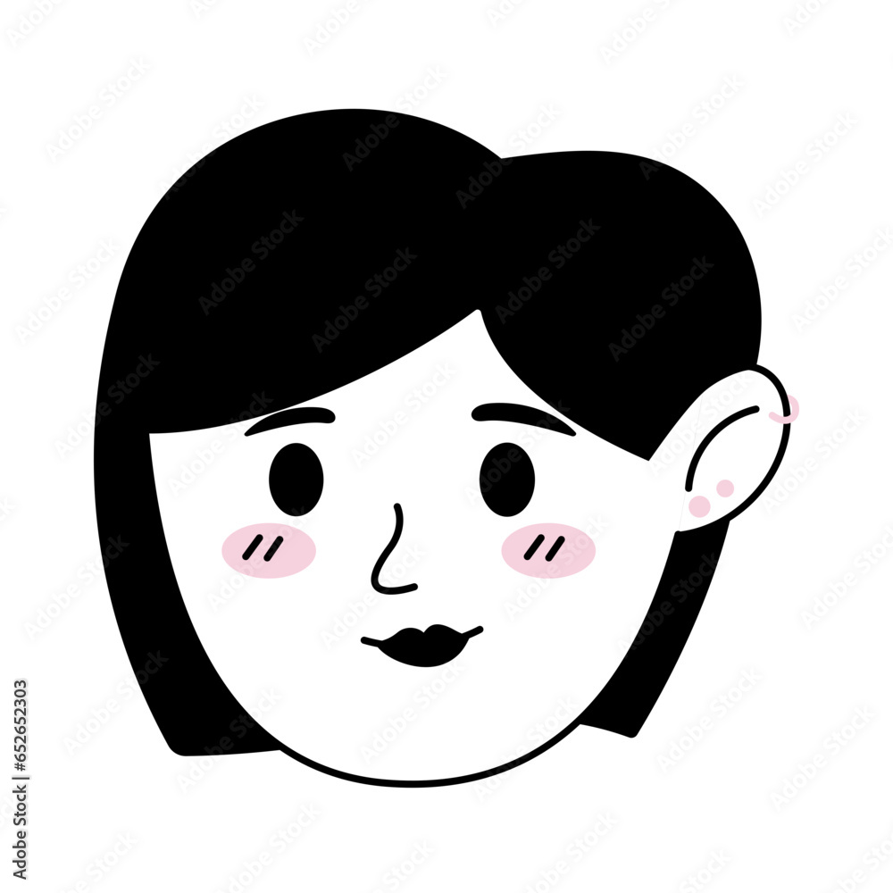 Doodle Female Face Illustration Doodle Female Face Illustration
