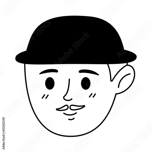 Doodle Male Face Illustration