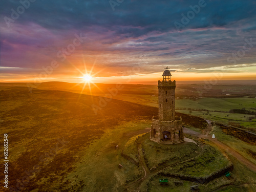 Sunset over Darwen Tower, Lancashire