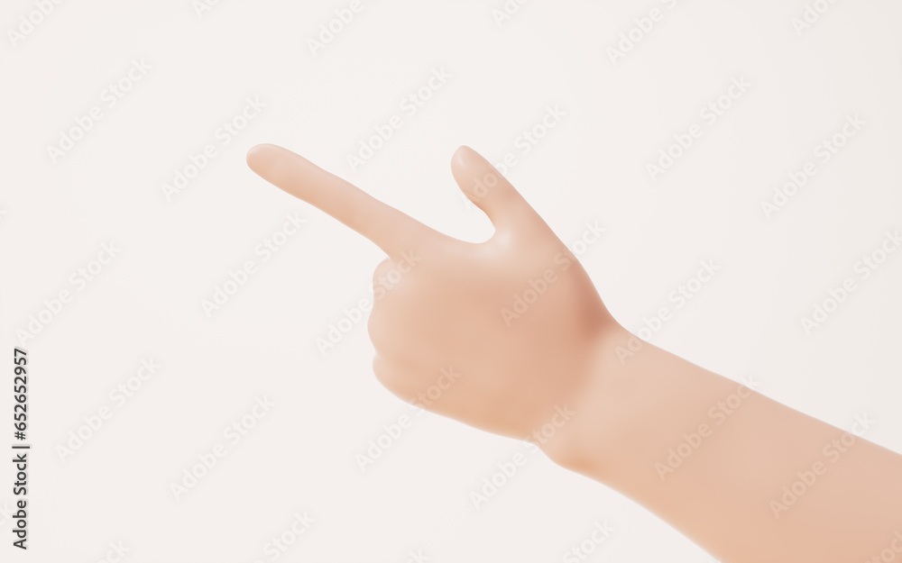 Hand gesture isolated on white background, 3d rendering. Hand gesture isolated on white background, 3d rendering.