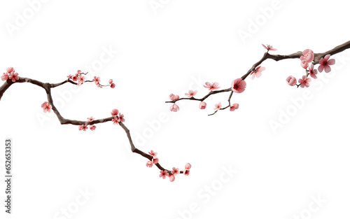 Fototapeta Naklejka Na Ścianę i Meble -  Plum blossom with Chinese ink painting style, 3d rendering.