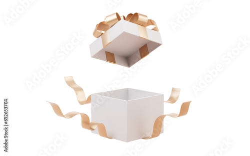 Opening gift box, festivals and celebrations, 3d rendering.
