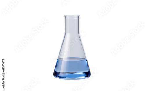 Chemical glassware conical flask, 3d rendering. photo