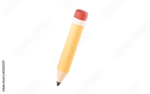 Fototapeta Naklejka Na Ścianę i Meble -  Cartoon style pencil, 3d rendering.