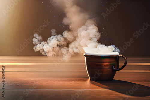 steam from a hot drink Generative AI
