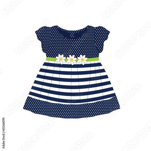 cute navy frocks print vector art