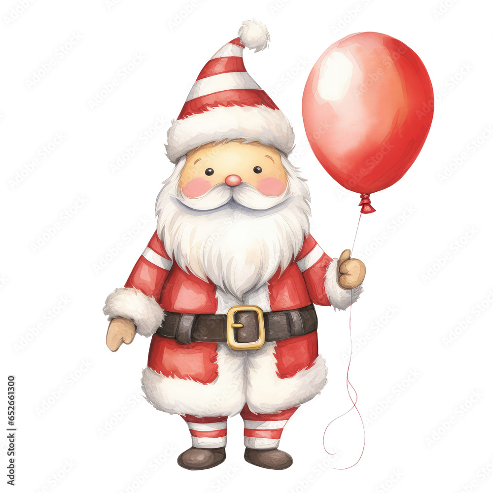 Fototapeta premium Christmas santa claus balloon clipart