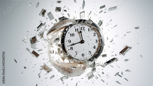 broken ringing alarm clock, deadline, time will be a reminder of the rush to be late concept