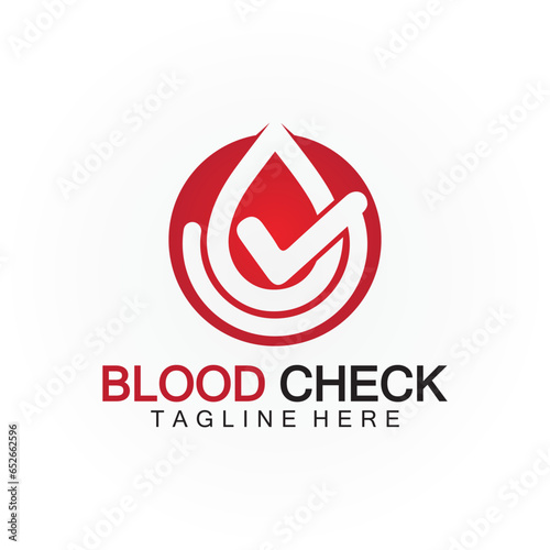 Blood drop check logo icon vector design template