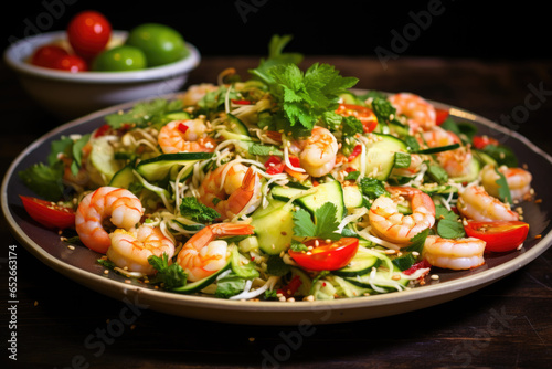Noodle and shrimp salad